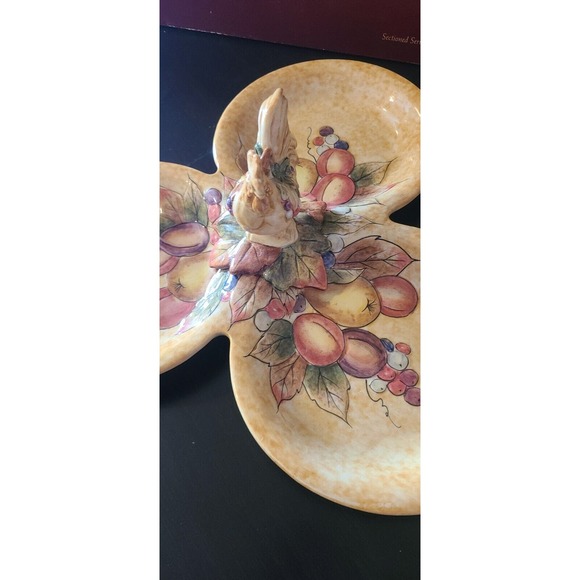 Fitz And Foyd Classics Tuscan Villa Large 3 Section Serving Tray/Candy Dish - Picture 7 of 9